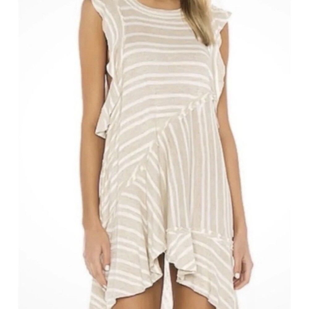 NWT Free People Striped Tunic Dress Boho Flowy Asymmetrical Beach Coastal M